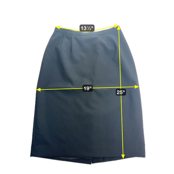 Vintage Kasper & Company ASL Black Pencil Skirt Lined Career Work Womens Size 8‎ - Picture 10 of 10